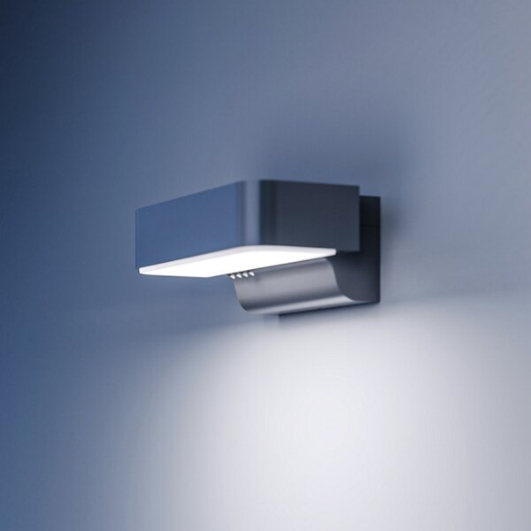 STEINEL Φωτιστικό τοίχου LED εξωτερικού χώρου L 800 SC, αισθητήρας, ασημί, Γκρι, Αλουμίνιο, σύγχρονο