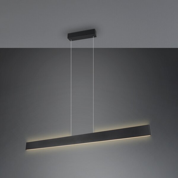 Trio Lighting Galway LED κρεμαστό φωτιστικό, μαύρο ματ, πάνω/κάτω, CCT, μέταλλο, ρυθμιζόμενος, Μαύρο, Σαλόνι / τραπεζαρία, Μέταλλο, σύγχρονο