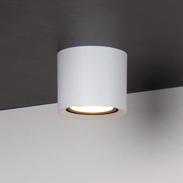 Lucide LED σποτ οροφής Fedler, Ø 12 cm, λευκό, dim-to-warm, αλουμίνιο, ρυθμιζόμενος, Λευκό, Σαλόνι / τραπεζαρία, Αλουμίνιο
