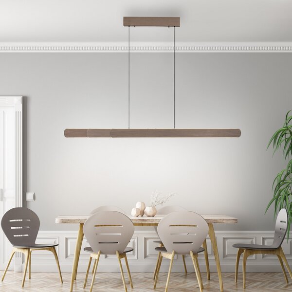 Paul Neuhaus LED κρεμαστό φωτιστικό Adriana, καφέ, μήκος 160 cm, ρυθμιζόμενος, Καφέ / Σκουριάς, Σαλόνι / τραπεζαρία, Αλουμίνιο, σύγχρονο