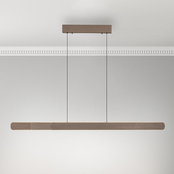 Paul Neuhaus LED κρεμαστό φωτιστικό Adriana, καφέ, μήκος 160 cm, ρυθμιζόμενος, Καφέ / Σκουριάς, Σαλόνι / τραπεζαρία, Αλουμίνιο, σύγχρονο