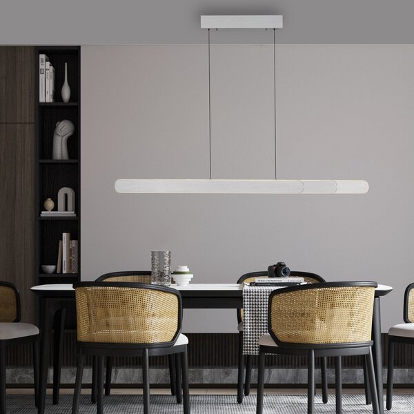 Paul Neuhaus LED κρεμαστό φωτιστικό Adriana, αλουμίνιο, μήκος 160 cm, ρυθμιζόμενος, Μεταλλικό, Σαλόνι / τραπεζαρία, Αλουμίνιο, σύγχρονο