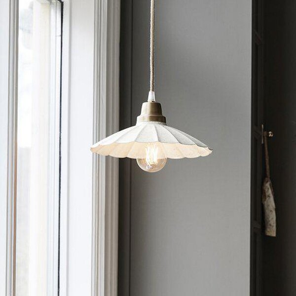 PR Home Κρεμαστό φωτιστικό Ester, υπόλευκο, Ø 24 cm, σιδερένιο βύσμα, Λευκό, Σαλόνι / τραπεζαρία, Μέταλλο, Vintage