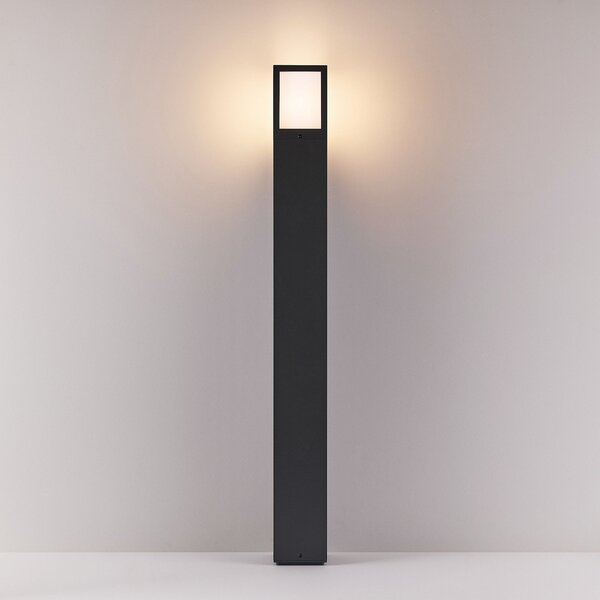 Deko-Light Facado II φωτιστικό μονοπατιών, ύψος 100 cm, γωνιακό, σκούρο γκρι/οπάλ, ρυθμιζόμενος, Γκρι, Αλουμίνιο