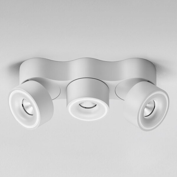 Egger Licht DLS LED προβολέας Clippo Trio, 3 φλόγες, λευκό, ρυθμιζόμενο, ρυθμιζόμενος, Λευκό, Μελέτη / Γραφείο, Μέταλλο, σύγχρονο