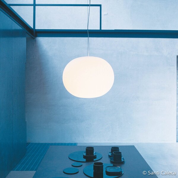 FLOS Glo-Ball - σφαιρικό κρεμαστό φωτιστικό 33 cm, ρυθμιζόμενος, Λευκό, Σαλόνι / τραπεζαρία, Γυαλί, σχεδιασμός, Σφαίρα