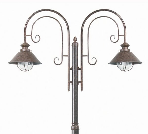 FARO BARCELONA Φως ιστού Nautica 2fl, Καφέ / Σκουριάς, Μέταλλο, Αντίκα