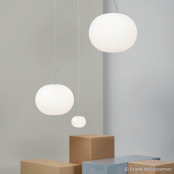 FLOS Glo-Ball - σφαιρικό κρεμαστό φωτιστικό 33 cm, ρυθμιζόμενος, Λευκό, Σαλόνι / τραπεζαρία, Γυαλί, σχεδιασμός, Σφαίρα