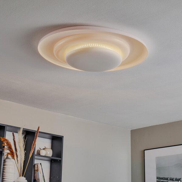 Foscarini Bahia LED φωτιστικό οροφής με ρυθμιζόμενη ένταση, 76cm, ρυθμιζόμενος, Λευκό, Σαλόνι / τραπεζαρία, Πλαστικό, σχεδιασμός