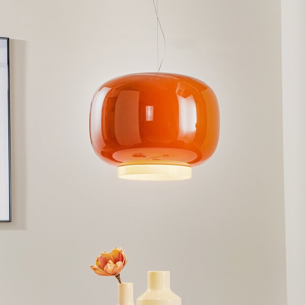 Foscarini Chouchin 1 LED κρεμαστό φωτιστικό, πορτοκαλί, ρυθμιζόμενος, Πορτοκαλί, Κουζίνα, Γυαλί, σχεδιασμός