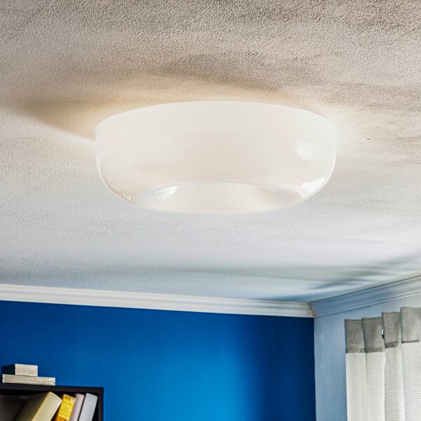 Foscarini Circus grande γυάλινη οροφής, Ø 46cm, ρυθμιζόμενος, Λευκό, Σαλόνι / τραπεζαρία, Γυαλί, σχεδιασμός