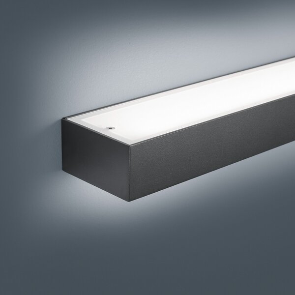Helestra Theia LED φωτιστικό τοίχου, μαύρο ματ 60 cm, Μαύρο, Μπάνιο, Μέταλλο, σύγχρονο