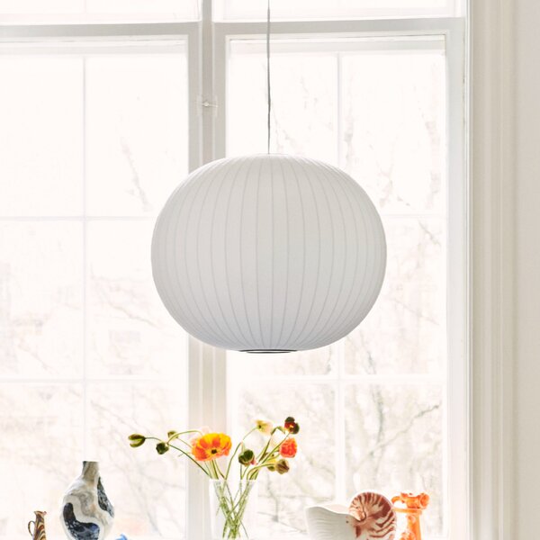HAY Nelson Ball Bubble κρεμαστό φωτιστικό M Ø 48,5 cm, ρυθμιζόμενος, Λευκό, Σαλόνι / τραπεζαρία, Πλαστικό, σχεδιασμός