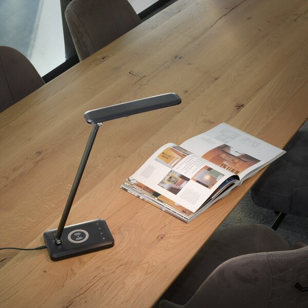 JUST LIGHT. GmbH Φωτιστικό γραφείου LED Florentina, μαύρο, ρυθμιζόμενος, Μαύρο, Μελέτη / Γραφείο, Πλαστικό