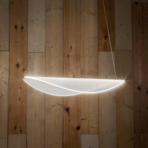 Stilnovo Κρεμαστό φωτιστικό LED Diphy, 76 cm, ρυθμιζόμενο DALI, ρυθμιζόμενος, Λευκό, Σαλόνι / τραπεζαρία, Μέταλλο, σύγχρονο