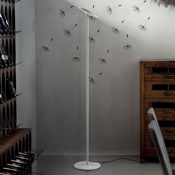 Linea Light Φωτιστικό δαπέδου LED Joshua σε λευκό χρώμα, ρυθμιζόμενος, Λευκό, Σαλόνι / τραπεζαρία, Μέταλλο, σύγχρονο