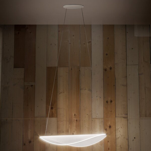 Stilnovo Κρεμαστό φωτιστικό LED Diphy, 76 cm, ρυθμιζόμενο DALI, ρυθμιζόμενος, Λευκό, Σαλόνι / τραπεζαρία, Μέταλλο, σύγχρονο