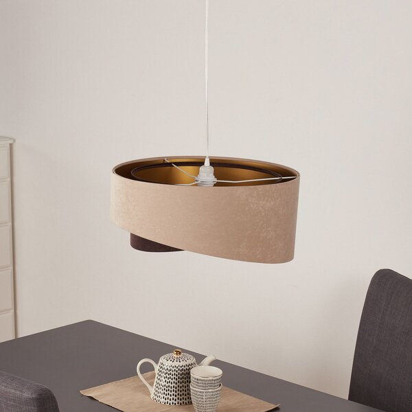 Maco Design Arianna κρεμαστό φωτιστικό σε πολυεπίπεδη εμφάνιση, 2 χρωμάτων, ρυθμιζόμενος, Μπεζ, Σαλόνι / τραπεζαρία, Ύφασμα / Κλωστοϋφαντουργία, Νεανική διαβίωση