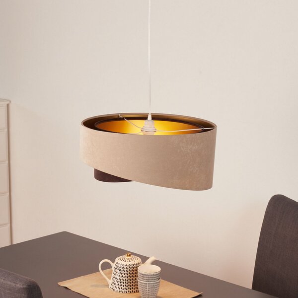 Maco Design Arianna κρεμαστό φωτιστικό σε πολυεπίπεδη εμφάνιση, 2 χρωμάτων, ρυθμιζόμενος, Μπεζ, Σαλόνι / τραπεζαρία, Ύφασμα / Κλωστοϋφαντουργία, Νεανική διαβίωση