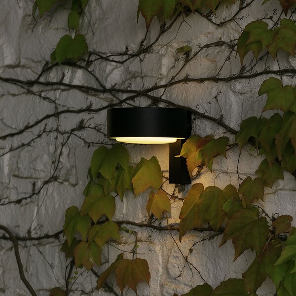 MARSET Plaff-on! Ένα εξωτερικό φωτιστικό τοίχου LED, IP65, ρυθμιζόμενος, Μαύρο, Μέταλλο, σχεδιασμός