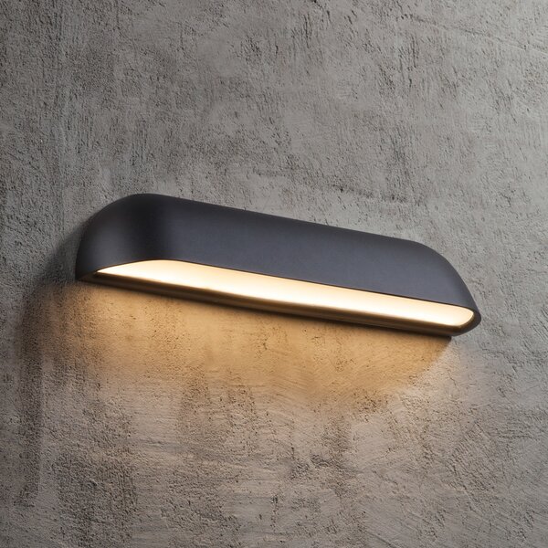 Nordlux Εξωτερικό φωτιστικό τοίχου LED Front 36, μαύρο, Μαύρο, Μέταλλο, σύγχρονο