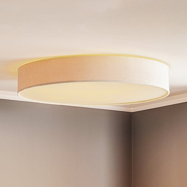 Nowodvorski Lighting Φωτιστικό οροφής Laguna, κρεμ, Ø 100 cm, ρυθμιζόμενος, Μπεζ, Σαλόνι / τραπεζαρία, Ύφασμα / Κλωστοϋφαντουργία, σύγχρονο