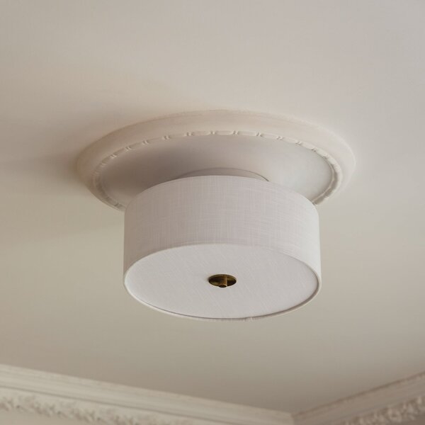 Globen Lighting Φωτιστικό οροφής Noah, διάμετρος 35 εκ., λευκό, ρυθμιζόμενος, Λευκό, Σαλόνι / τραπεζαρία, Ύφασμα / Κλωστοϋφαντουργία, Σκανδιναβικό