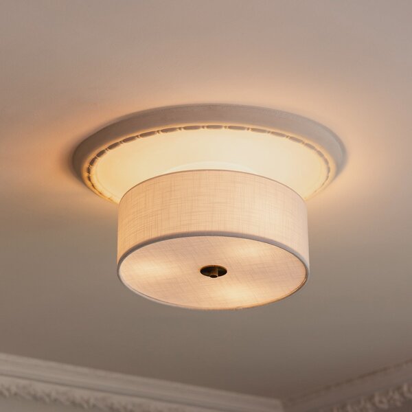 Globen Lighting Φωτιστικό οροφής Noah, διάμετρος 35 εκ., λευκό, ρυθμιζόμενος, Λευκό, Σαλόνι / τραπεζαρία, Ύφασμα / Κλωστοϋφαντουργία, Σκανδιναβικό