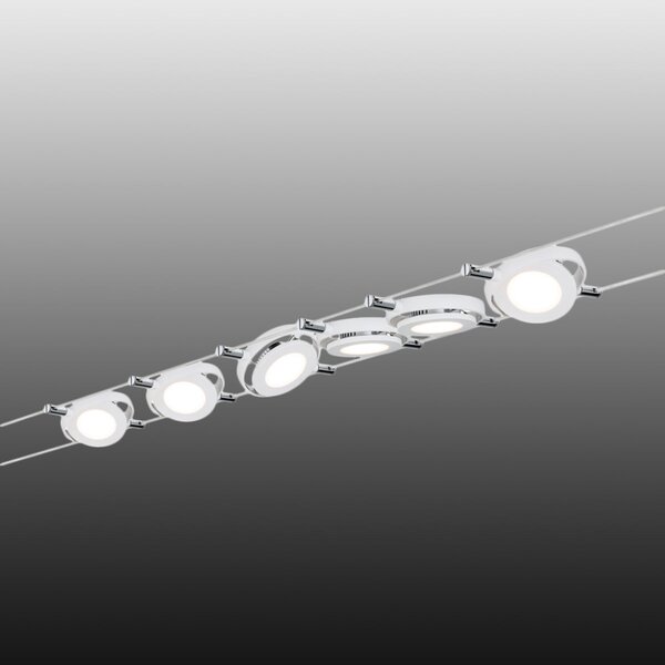 Paulmann Σύστημα καλωδίων RoundMac LED, 6-φωτο, Μεταλλικό, Σαλόνι / τραπεζαρία, Μέταλλο, σύγχρονο