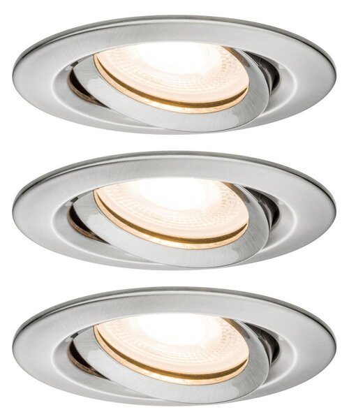 Paulmann Nova LED ενσωματωμένος προβολέας, ρυθμιζόμενος, IP65, σίδηρος, ρυθμιζόμενος, Μεταλλικό, Σαλόνι / τραπεζαρία, Μέταλλο, σύγχρονο, Φωτιστικά εσοχής στρογγυλά