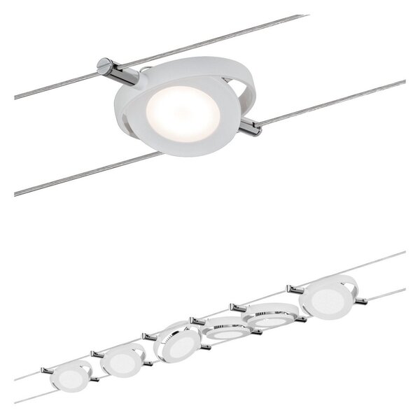 Paulmann Σύστημα καλωδίων RoundMac LED, 6-φωτο, Μεταλλικό, Σαλόνι / τραπεζαρία, Μέταλλο, σύγχρονο