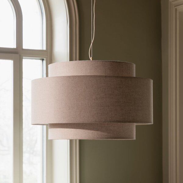 Globen Lighting Κρεμαστό φωτιστικό Noah Bouclé, Ø 70 cm, μπεζ, ρυθμιζόμενος, Μπεζ, Σαλόνι / τραπεζαρία, Ύφασμα / Κλωστοϋφαντουργία, Σκανδιναβικό