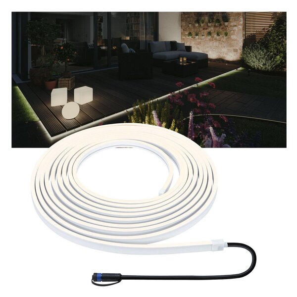 Paulmann Plug & Shine Smooth LED-Stripe 3.000K 10m, ρυθμιζόμενος, Λευκό, Πλαστικό, σύγχρονο