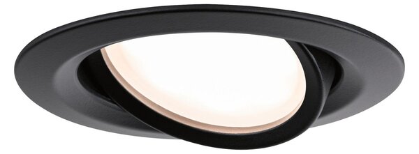 Paulmann Nova Plus Coin 3 IP23 2,700K μαύρο, ρυθμιζόμενος, Μαύρο, Διάδρομος, Μέταλλο, σύγχρονο, Φωτιστικά εσοχής στρογγυλά