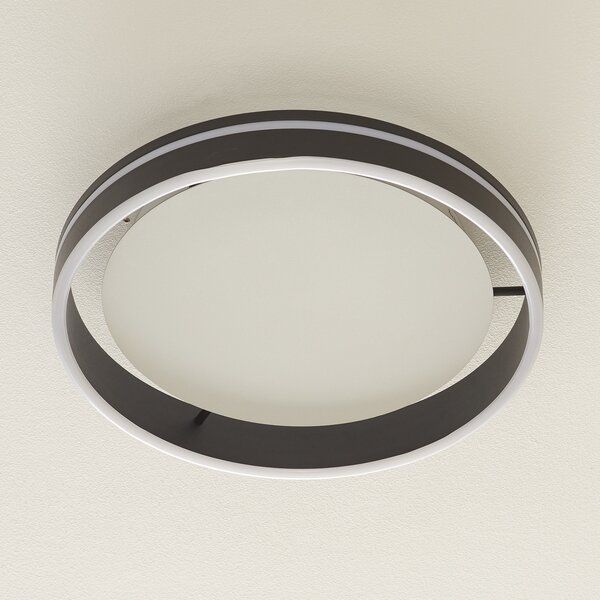 Q-Smart-Home Paul Neuhaus Q-VITO LED φωτιστικό οροφής 40cm ανθρακί, ρυθμιζόμενος, Μαύρο, Σαλόνι / τραπεζαρία, Μέταλλο, σύγχρονο