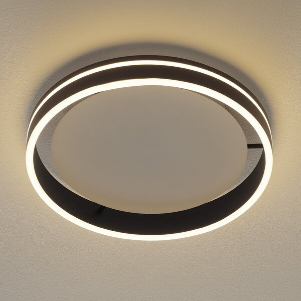 Q-Smart-Home Paul Neuhaus Q-VITO LED φωτιστικό οροφής 40cm ανθρακί, ρυθμιζόμενος, Μαύρο, Σαλόνι / τραπεζαρία, Μέταλλο, σύγχρονο