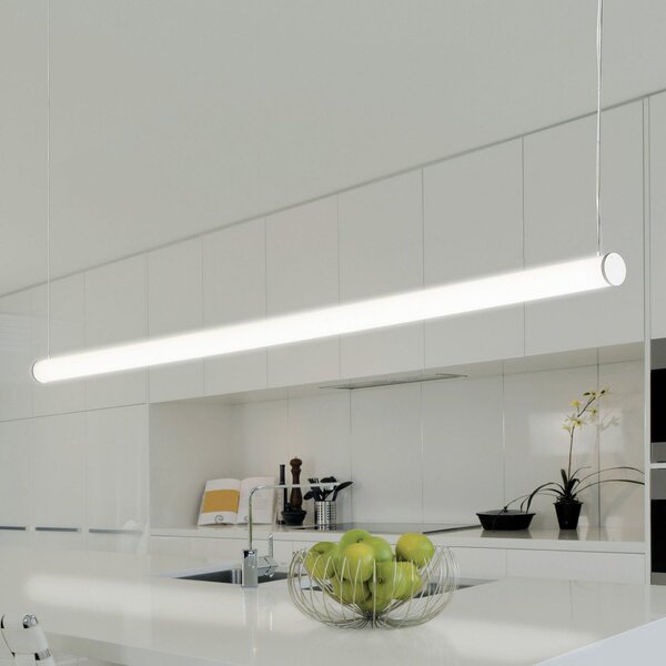 TECNICO by Sforzin Pirgos LED κρεμαστό φωτιστικό, μήκος 200 cm, με δυνατότητα ρύθμισης, λευκό, ρυθμιζόμενος, Λευκό, Σαλόνι / τραπεζαρία, Πλαστικό, σύγχρονο
