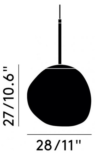 Tom Dixon LED κρεμαστή λάμπα Melt Mini, Ø 28 cm, χαλκός, ρυθμιζόμενος, Χαλκού, Σαλόνι / τραπεζαρία, Πλαστικό, σχεδιασμός