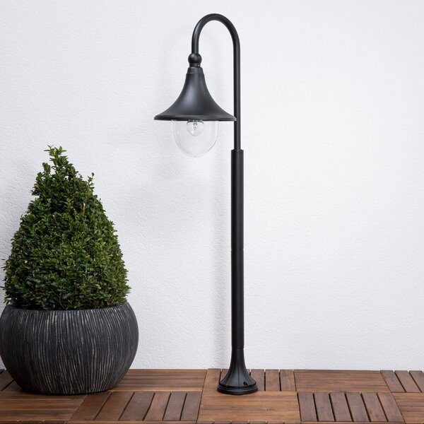 Lindby Φωτιστικό μονοπατιών Daphne, 120 cm, μαύρο, μέταλλο, E27, ρυθμιζόμενος, Μαύρο, Αλουμίνιο, σύγχρονο