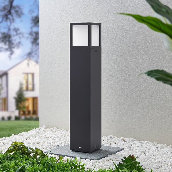 Lucande LED φως μονοπατιών Dewari, 65 cm, σκούρο γκρι, IP54, Γκρι, Αλουμίνιο, σύγχρονο