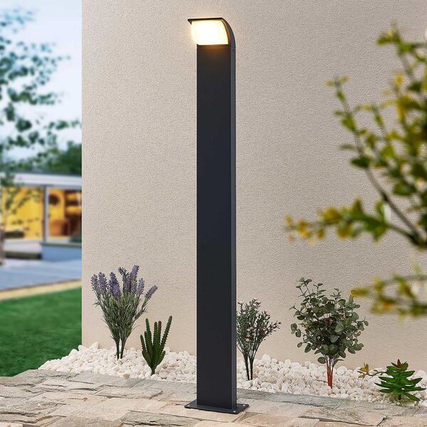 Lucande Φωτιστικό μονοπατιών LED Tinna, 100 cm, ανθρακί, IP65, Μαύρο, Αλουμίνιο, σύγχρονο