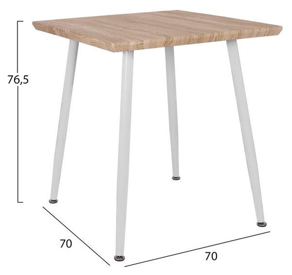 ΤΡΑΠΕΖΙ ΤΡΑΠΕΖΑΡΙΑΣ PALOMA HM8335.02, 70Χ70X76,5, SONOMA, ΛΕΥΚΑ ΠΟΔΙΑ