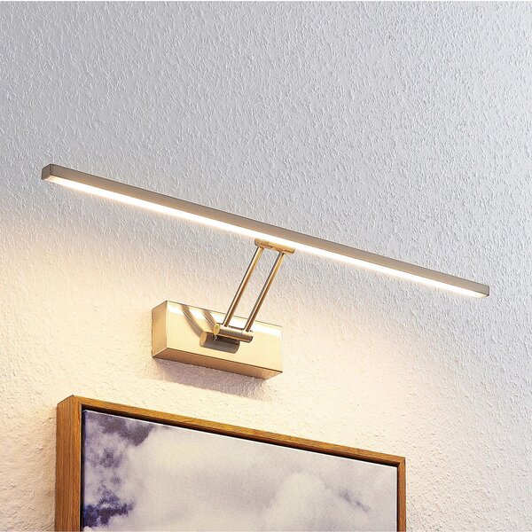 Lucande Thibaud LED φωτιστικό εικόνας, νικέλιο, 51,4 cm, Γκρι, Σαλόνι / τραπεζαρία, Μέταλλο, σύγχρονο