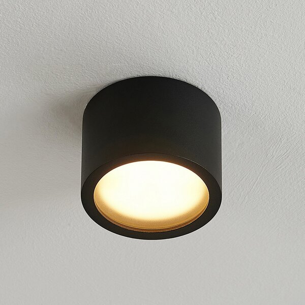 Arcchio downlight Nieva, GX53, μαύρο, στρογγυλό, Ø 10cm, μεταλλικό, ρυθμιζόμενος, Μαύρο, Διάδρομος, Αλουμίνιο, σύγχρονο