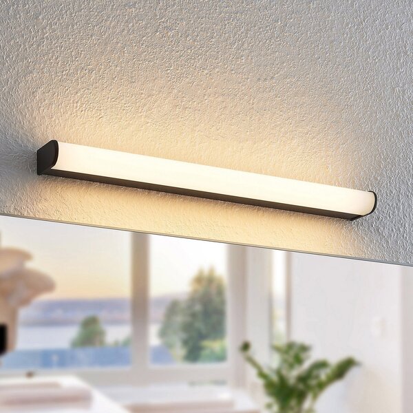 Lindby Ulisan LED φωτιστικό τοίχου μπάνιου, στρογγυλό, 58,8 cm, Μαύρο, Μπάνιο, Μέταλλο, σύγχρονο