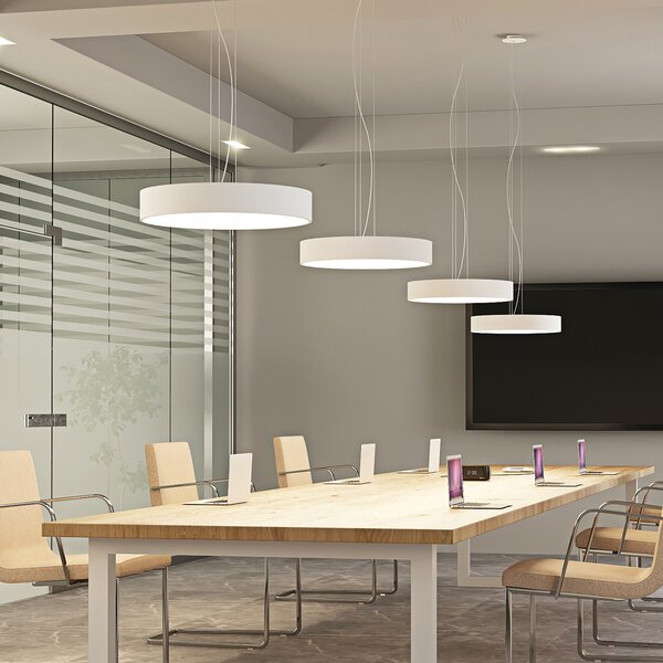 Arcchio LED κρεμαστή λάμπα Noabelle, Ø 60 cm, λευκό, μέταλλο, ρυθμιζόμενος, Λευκό, Κουζίνα, Μέταλλο, σύγχρονο