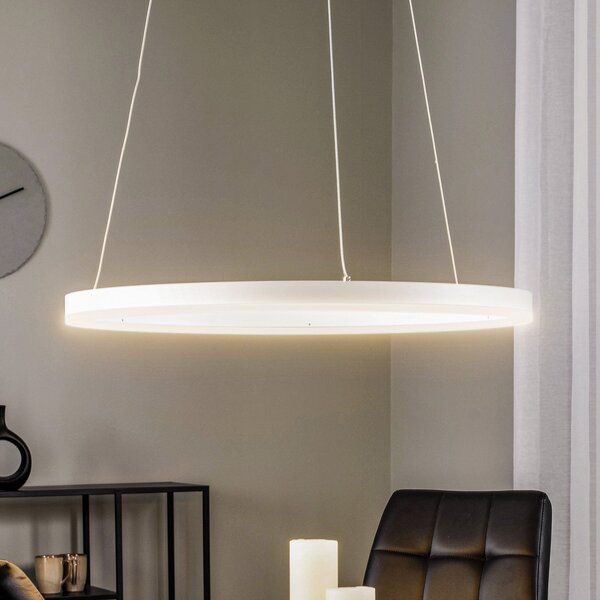 Arcchio Φωτιστικό οροφής LED Albiona, λευκό, 1 δακτύλιος, Ø 60 cm, ρυθμιζόμενος, Λευκό, Κουζίνα, Μέταλλο, σύγχρονο