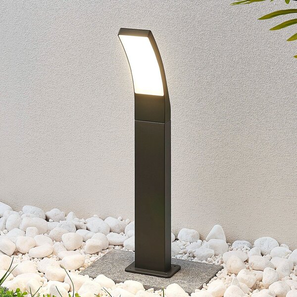 Lindby Φωτιστικό τοίχου Ilvita LED, 60 cm, ανθρακί, μέταλλο, IP54, Μαύρο, Αλουμίνιο, σύγχρονο