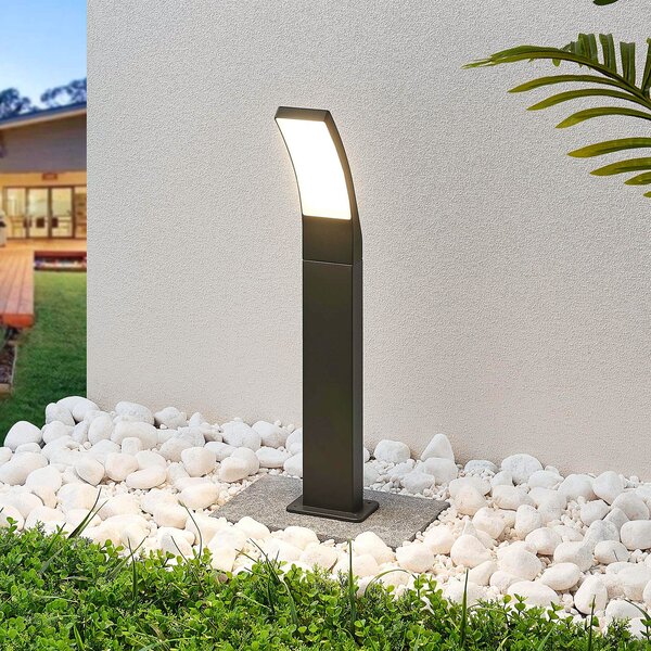 Lindby Φωτιστικό τοίχου Ilvita LED, 60 cm, ανθρακί, μέταλλο, IP54, Μαύρο, Αλουμίνιο, σύγχρονο
