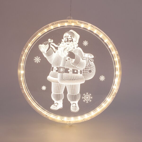 ^ "3D ACRYLIC SANTA", 24 WW LED ΣΤΑΘ. IP20 21X21.6CM, USB ΚΑΛ. ΤΡΟΦΟΔ